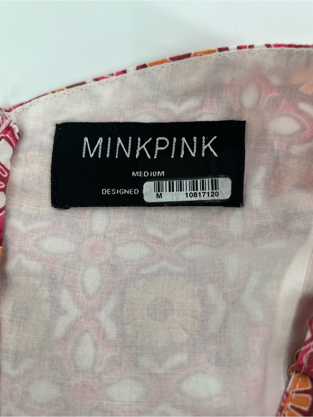 Minkpink Jeeta Pink Patterned Midi Strappy Sun Dress Knot Bow Front M Medium - Picture 10 of 12